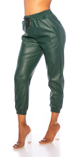 Trendy Highwaist leatherlook pants  Green